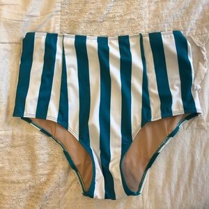 Teal stripe cut hi medium bottoms